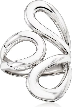 Ross-Simons Italian Sterling Silver Abstract Floral Ring