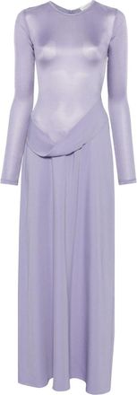 CHRISTOPHER ESBER fine-ribbed panelled maxi dress - women - Viscose/Spandex/Elastane - 6 - Purple