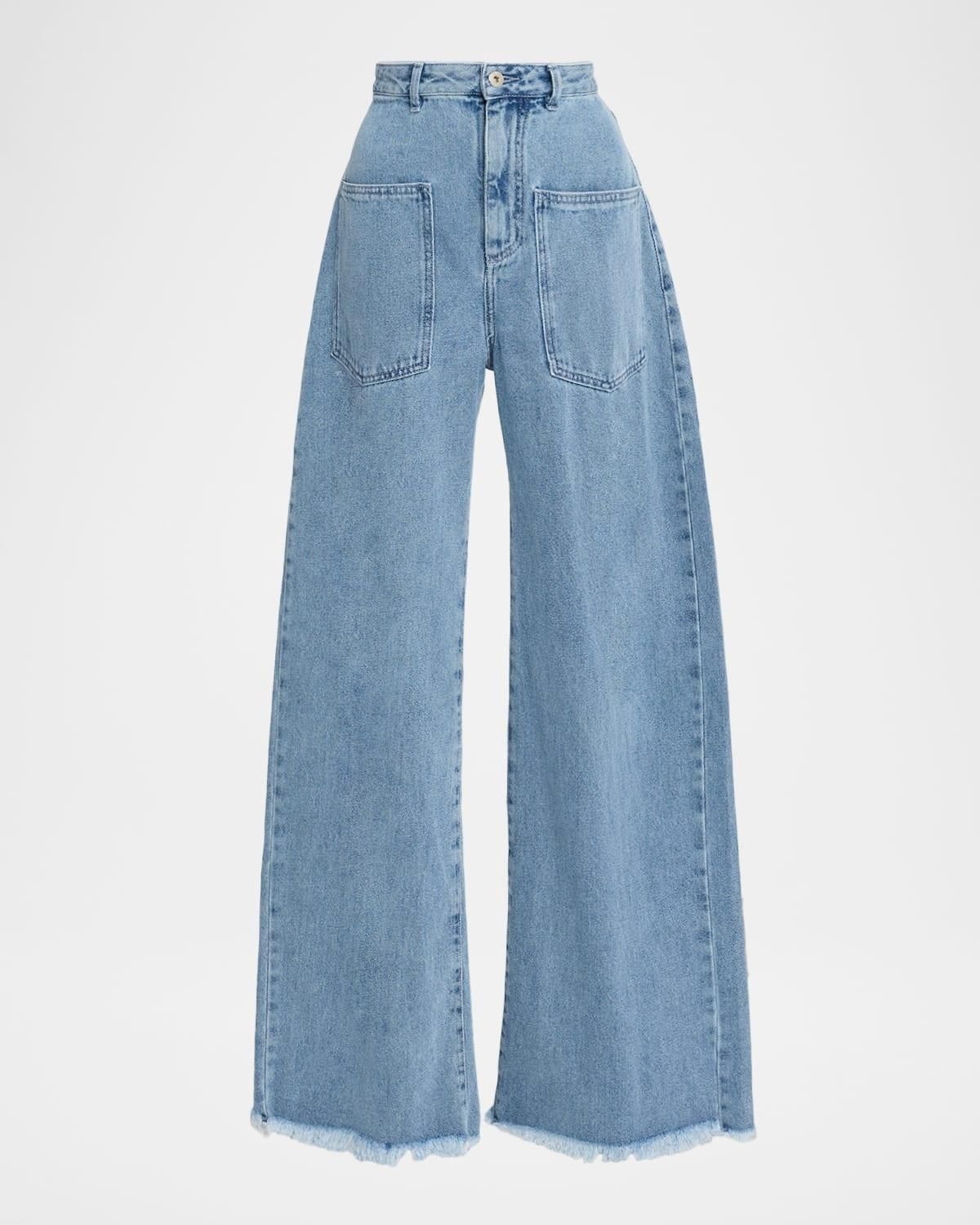 【関税込み】Marques Almeida ブルー アイレット ジーンズ Marques Almeida Trousers from $318.00 - on Stylight