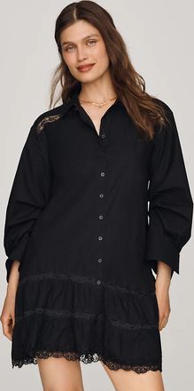 Maeve 100% Cotton Lace-Trim Shirtdress