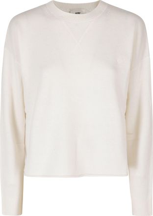 Autry Cropped Wool-Cashmere Relaxed Knit Sweater