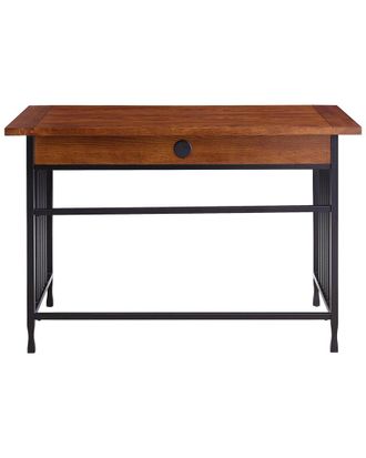 Leick Home Ironcraft Rustic Computer Desk with Drop Front Keyboard Drawer