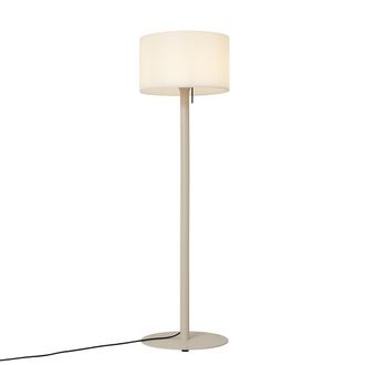 QAZQA Qazqa Moderno L&aacute;mpara De Pie Escandinava Para Exterior Beige Con Pantalla Blanca Ip44 - Mississippi Met&aacute;lica /aluminio /pl&aacute;stico Redonda Adecuado Para