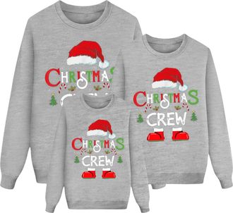 Generic Matching Christmas Jumpers Family Long Sleeve Round Neck Snowflake Xmas Tree Sweatshirts Novelty Family Christmas Pullovers Ugly Printed Sweatshirt To