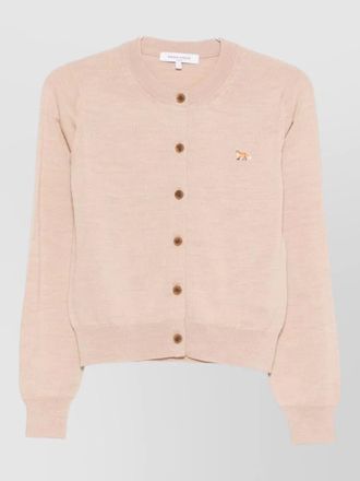 Maison Kitsun&eacute; wool ribbed crewneck cardigan