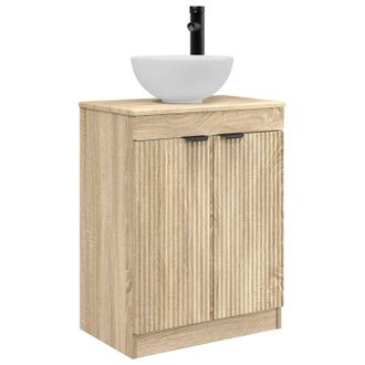 vidaXL Vanidad De Ba&ntilde;o Con Lavabo Roble Sonoma 54 X 35 X 83 Cm Vidaxl