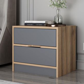 Dmora Mesita Legnago, 4 Cajones, Apertura Deslizante, Cierre Deslizante, 54x40x47h Cm Negro Antracita