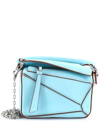 Loewe Blue Sheep Leather Puzzle Bag Nano (Authentic Pre-Loved)