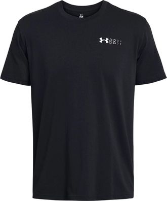 Under Armour Heavyweight Left Chest Logo Repeat T-shirt Black White 1382904-001