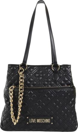 Moschino Shoulder Bags, female, Black, Size: ONE SIZE Black Shoulder Bag with Zipper Closure