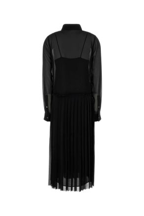 Ami Womens Black Polyester Shirt Dress Abiti