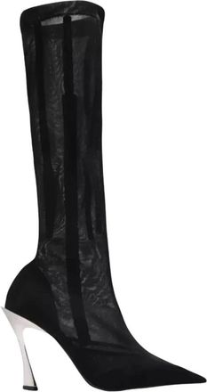 MUGLER Zwarte Stiletto Laarzen Knielaars - Dames - Laarzen met Hak - Zwart - 38 EU - Schoenen