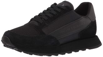 A|X Armani Exchange Mens Osaka Sneaker, Black + Ref. Black, 5 UK