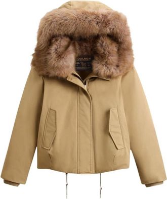 Woolrich Ge&iuml;soleerde Parka - Dames - Winterjassen - Beige - S - Leer - Jassen