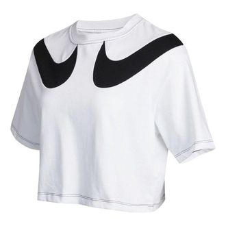 Nike (WMNS) Nike Sportswear Swoosh Short Round-neck White DD5591-100