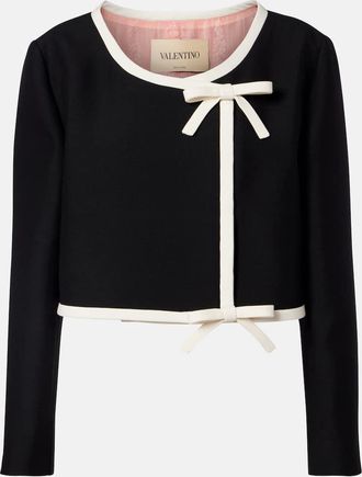 Valentino Crepe Couture bow-detail cropped jacket