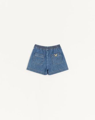 Valentino Shorts In Denim Chambray Donna BLU 38
