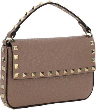Valentino Garavani Womens Rockstud Mini Pouch Poudre Calf Leather Bos Taurus Shoulder Bags