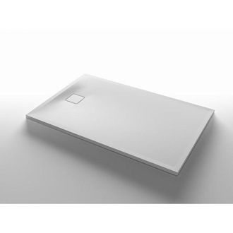NEMO Stock Lapis 20 douchebak 160x90x4cm incl afdekplaatje in mineraalcomposiet effen structuur wit