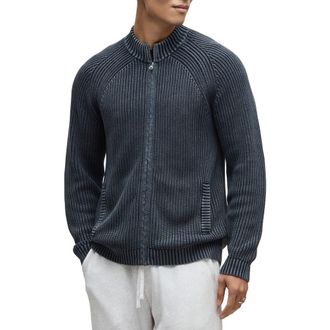 Barefoot Dreams Sunbleach Zip Up Cardigan in Indigo at Nordstrom, Size Xx-Large