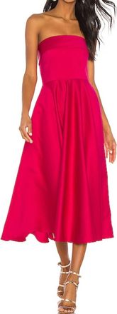 Jay Godfrey Pettigrew Strapless Midi Dress In Cherry Red