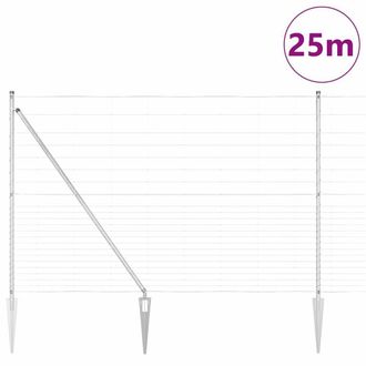 Berkfield Home Modern Field Fence 1.6x25 m Galvanised Steel in Silver