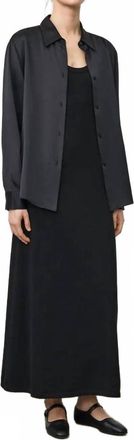 Lisa Yang Long Sleeved Button Up Shirt In Midnight