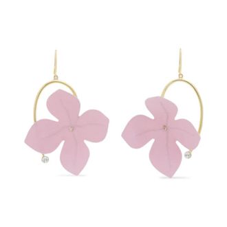 Marni Poplin Flower Hook Earrings - Dames - Oorbellen - Roze - ONE Size - Katoen - Accessoires