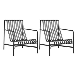 HAY Palissade Lounge Chair High, anthrazit (2er-Set)