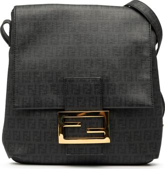 Fendi Pre-owned Womens Zucchino Spalmati Crossbody - Dark Grey Textile - One Size
