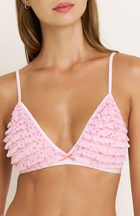 Honeydew Intimates Rumba Ruffle Triangle Bralette in Marzipan Hearts at Nordstrom, Size X-Small