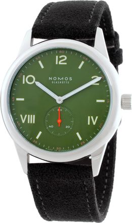 NOMOS Glash&uuml;tte Club Campus 38 Hand Wind Olive Green Dial Watch 739