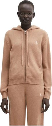Sporty & Rich SRC Cashmere Cardigan - Dames - Vesten met rits - Roze - L - Wol - Hoodies & sweatvesten