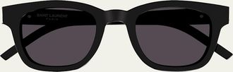 Saint Laurent Mens M124 Nylon and Acetate Rectangle Sunglasses