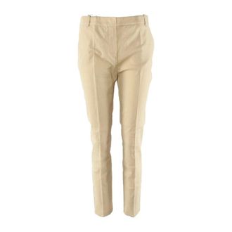 Pinko Linnenmix Slim-fit Broek - Dames - Slim Fit Broeken - Beige - L - Linnen - Broeken