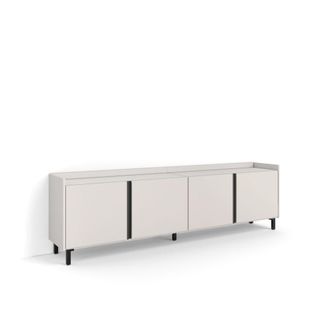 Skraut Home Mueble tv efecto madera beige 207x35x61cm con patas