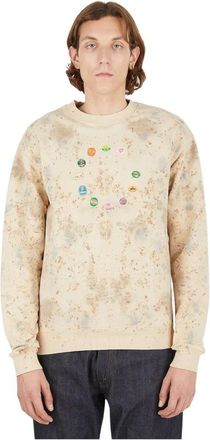 Viron Natural Dye Crewneck Sweatshirt - Heren - Sweatshirts - Beige - M - Katoen - Hoodies & sweatvesten