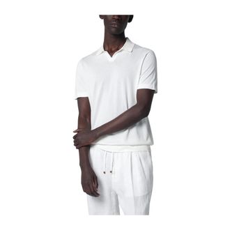 Drumohr Polo Shirts, male, White, Size: XL Polo Frosted