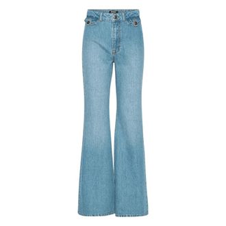 Rotate ROTATE Birger Christensen, Flared Jeans, female, Blue, Size: W25 Flared Highwaisted Jeans