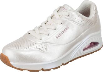 Skechers Womens Uno Pearl Queen Sneaker, White Duraleather/Lt.Pink Trim, 5 UK
