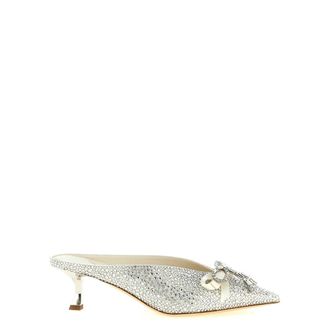 Jimmy Choo London Schoenen, Dames, Grijs, 37 1/2 EU, Leer, Auria Mule 50