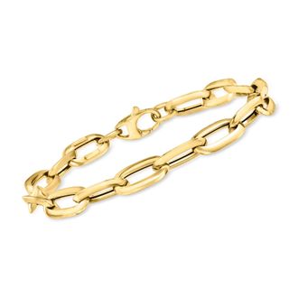 Ross-Simons Italian 14kt Yellow Gold Oval Paper Clip Link Bracelet
