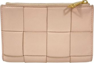 Bottega Veneta Pink Beige Leather Wallet (Bi-Fold) (Pre-Owned)