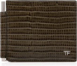 Tom Ford PRINTED TEJUS T LINE CLIP WALLET Size: OS, colour: SLATE