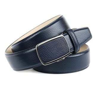 Anthoni Crown Lederg&uuml;rtel ANTHONI CROWN, Herren, Gr. 85, blau, Leder, unifarben, G&uuml;rtel Lederg&uuml;rtel, Eleganter G&uuml;rtel in Hirschpr&auml;gung