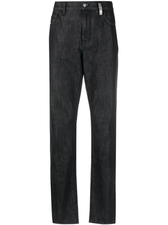 Moschino dark-wash slim-fit jeans - men - Cotton - 56 - Black