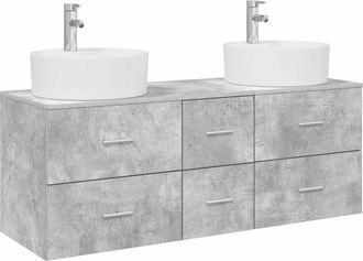 vidaXL Juego De Muebles De Ba&ntilde;o 3 Uds. Gris Hormig&oacute;n Vidaxl