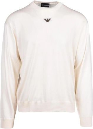 Emporio Armani Maglioncino Girocollo - Heren - Ronde hals truien - Wit - 2XL - Truien & Vesten
