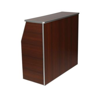 Flash Furniture Amara 4 Walnut Woodgrain Laminate Foldable Bar - Portable Event Bar