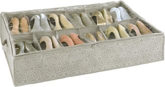 WENKO Unterbettkommode »Modell Balance« Aufbewahrungsbox für 12 Paar Schuhe mit Sichtfenster & Reissverschluss